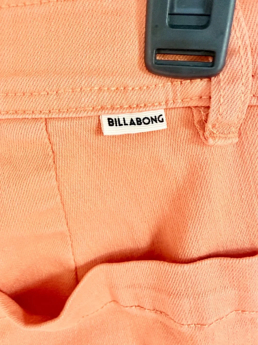 Billabong Free Fall Wide Leg Pants Ginger Orange 28 Raw Hem Cropped Twill